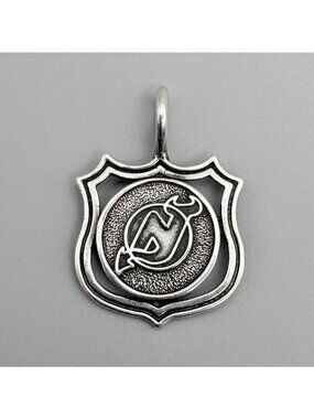 New Jersey Devils NHL Shield Pendant NJ Signed Michael Anthony Sterling Silver